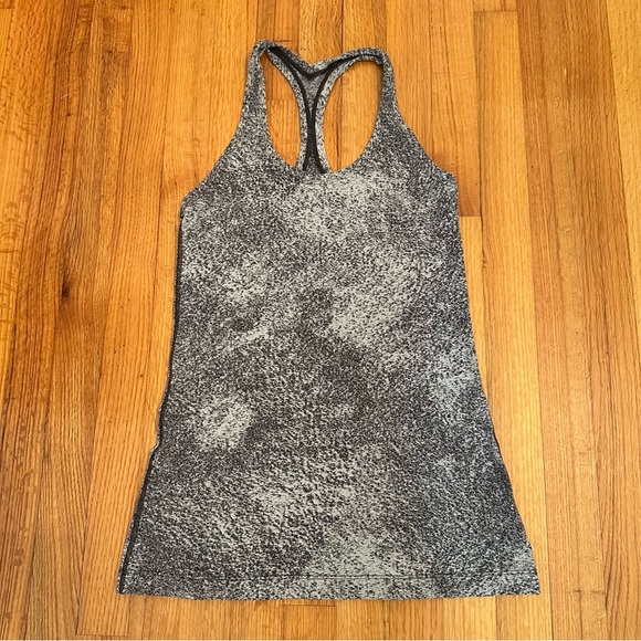 Lululemon Cool Racerback II Luon Spray Jacquard White Black unsure of side @ - Picture 4 of 12